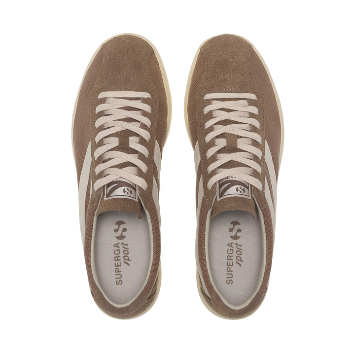 Unisex-Sneaker in Taupe mit niedrigem Schaft und Obermaterial aus Baumwolle 4