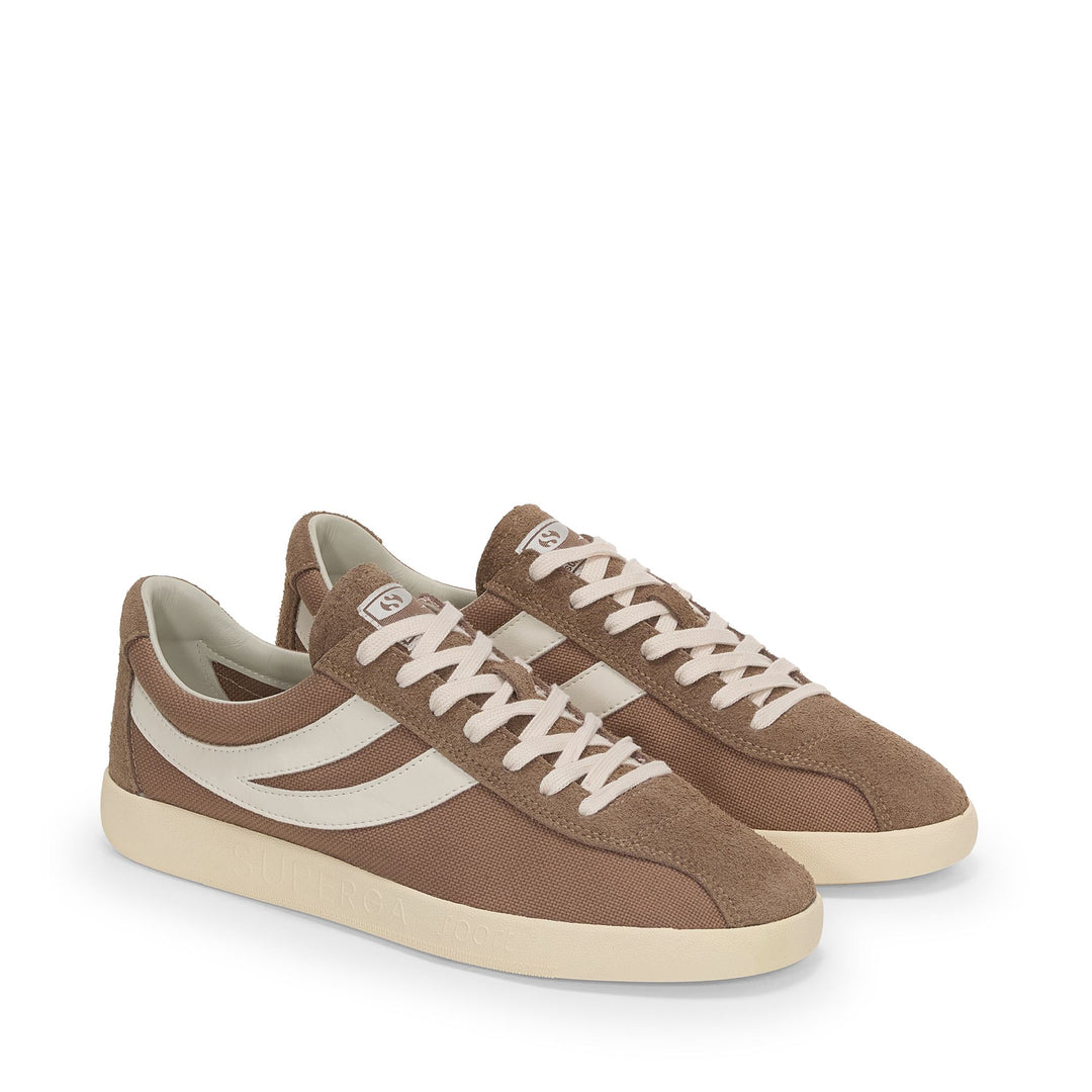 Unisex-Sneaker in Taupe mit niedrigem Schaft und Obermaterial aus Baumwolle main