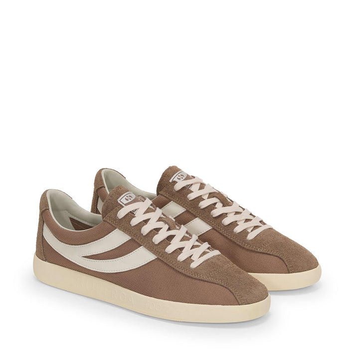 Unisex-Sneaker in Taupe mit niedrigem Schaft und Obermaterial aus Baumwolle 2