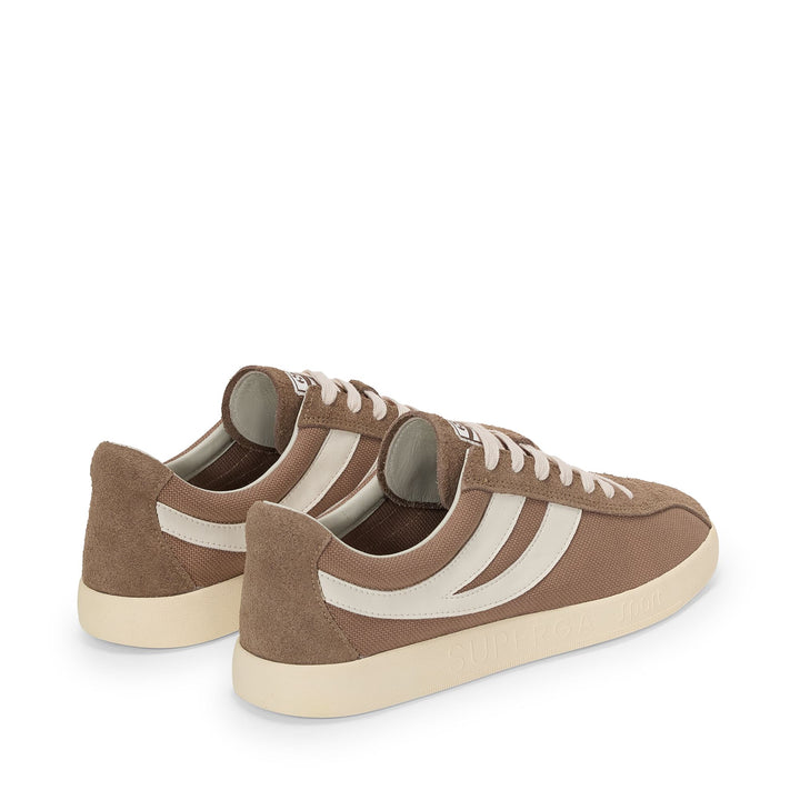 Unisex-Sneaker in Taupe mit niedrigem Schaft und Obermaterial aus Baumwolle 3