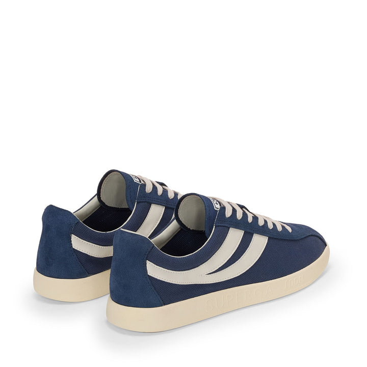Zapatillas unisex de corte bajo en azul marino con parte superior de algodón y ante 3