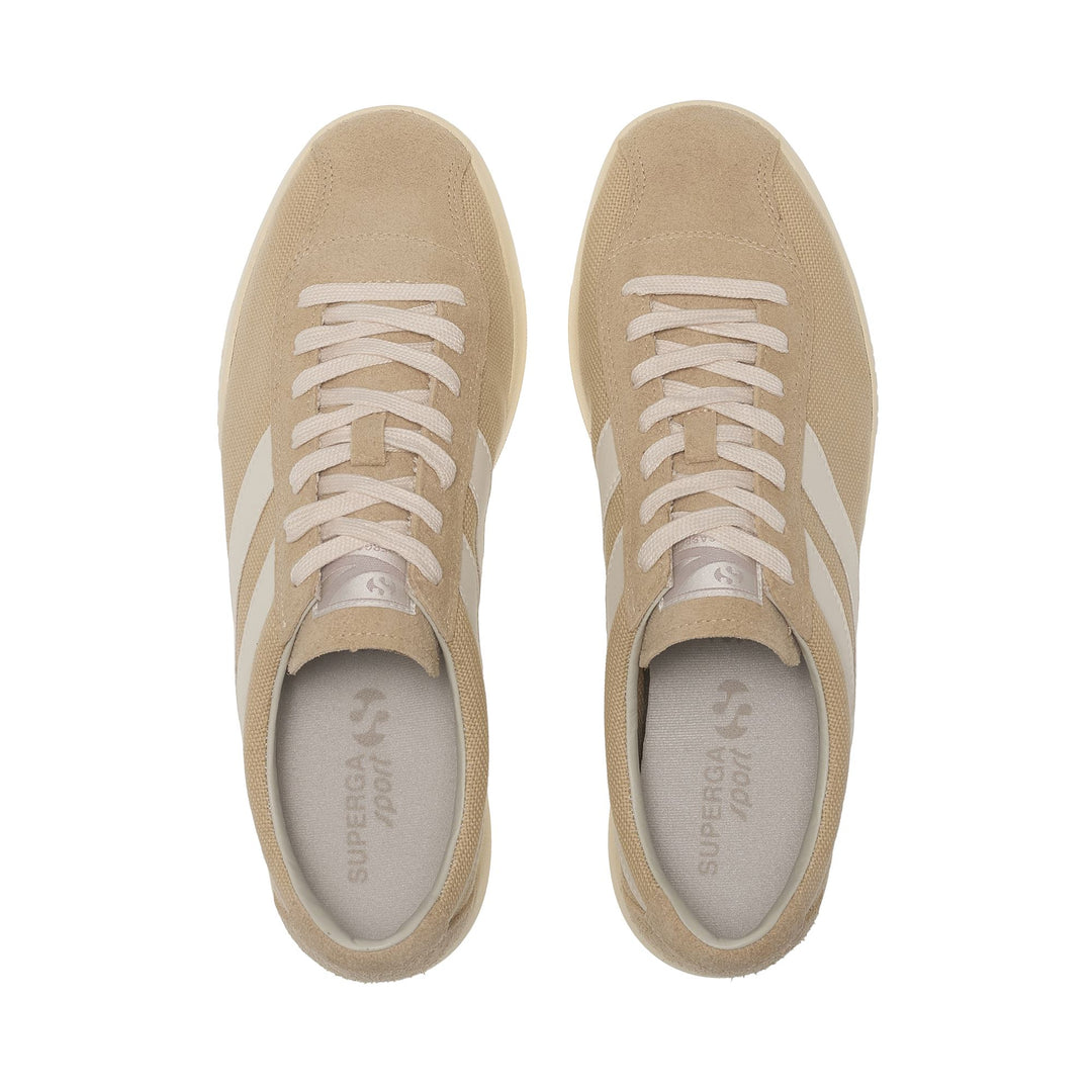 Zapatillas bajas unisex beige con parte superior de algodón y ante main