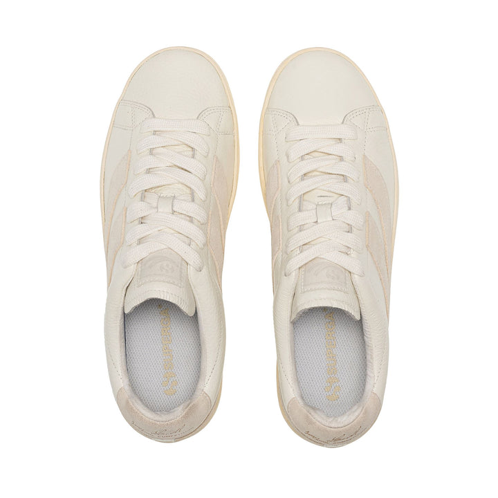Unisex White Low Cut Sneakers with Leather Upper 4