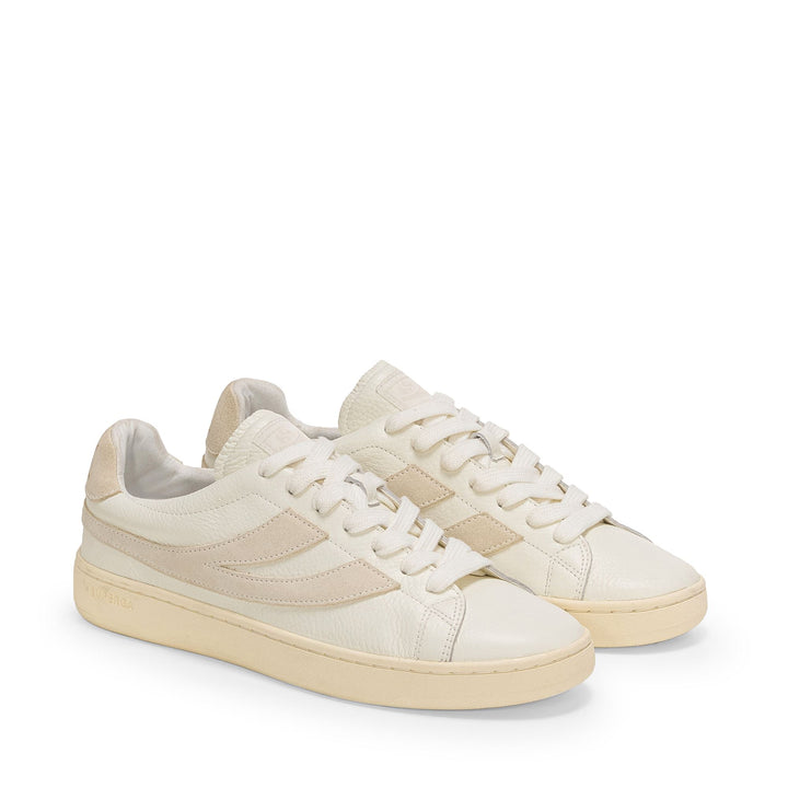 Unisex White Low Cut Sneakers with Leather Upper 2