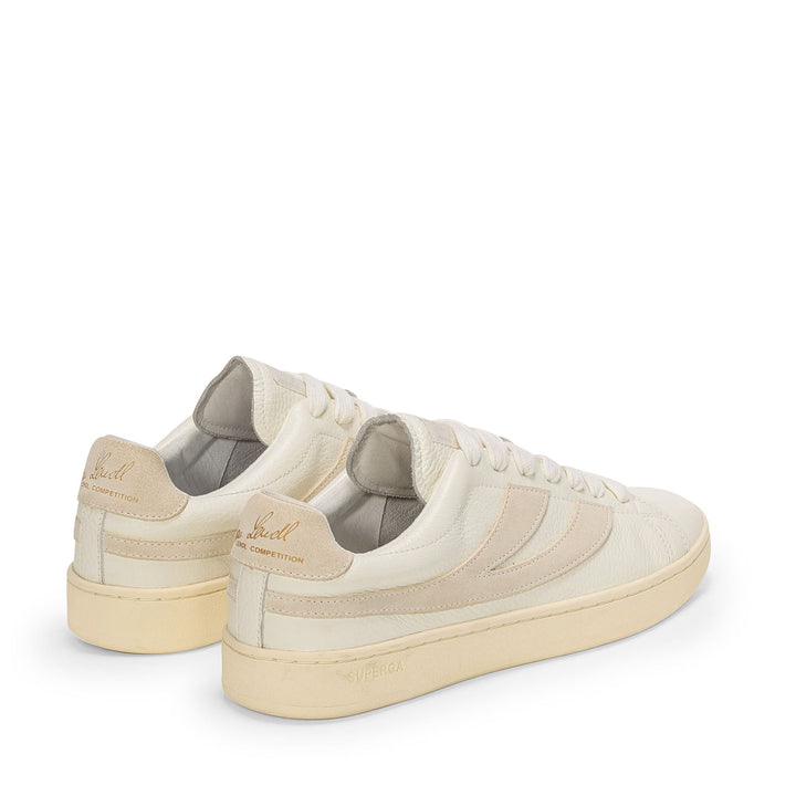 Unisex White Low Cut Sneakers with Leather Upper 3