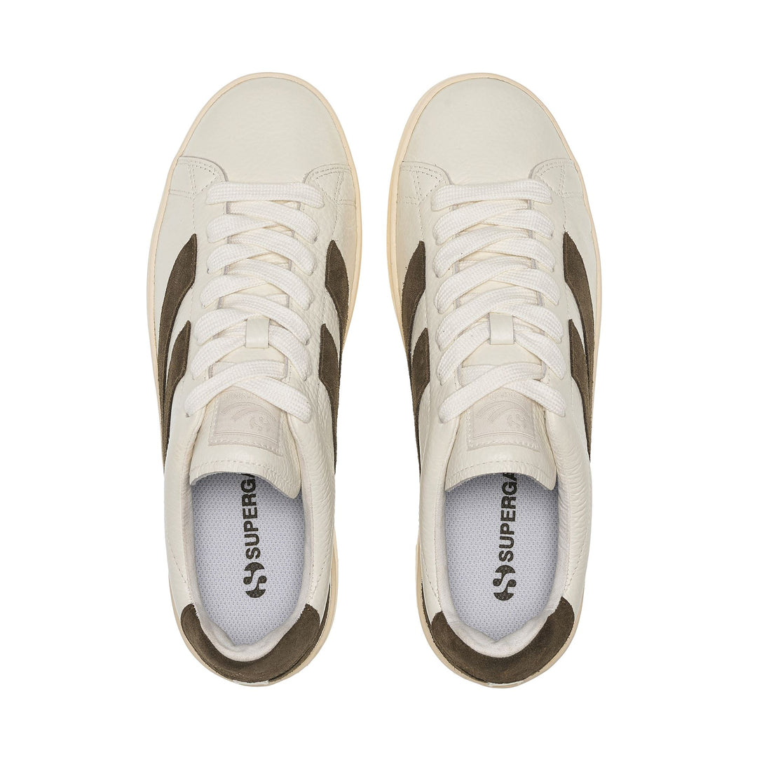 Unisex White Low Cut Sneakers with Leather Upper main