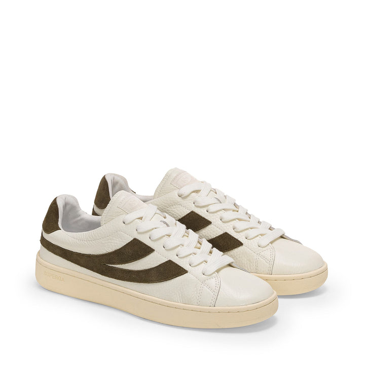 Unisex White Low Cut Sneakers with Leather Upper 2