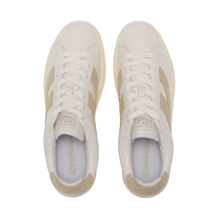 Unisex-Sneaker in Weiß mit niedrigem Schaft und Obermaterial aus Leder 4