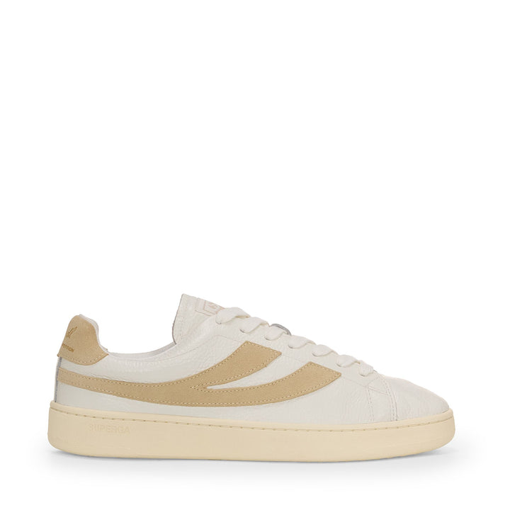 Unisex White Low Cut Sneakers with Leather Upper 1