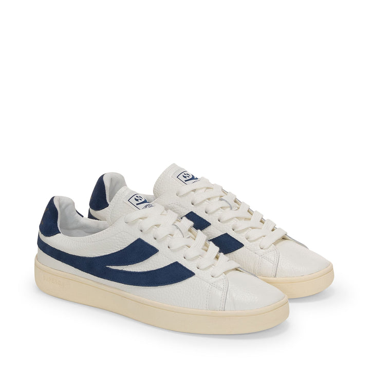 Unisex-Sneaker in Weiß mit niedrigem Schaft und Obermaterial aus Leder 2