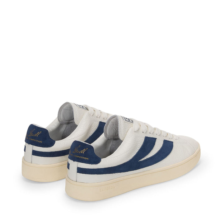 Unisex-Sneaker in Weiß mit niedrigem Schaft und Obermaterial aus Leder 3