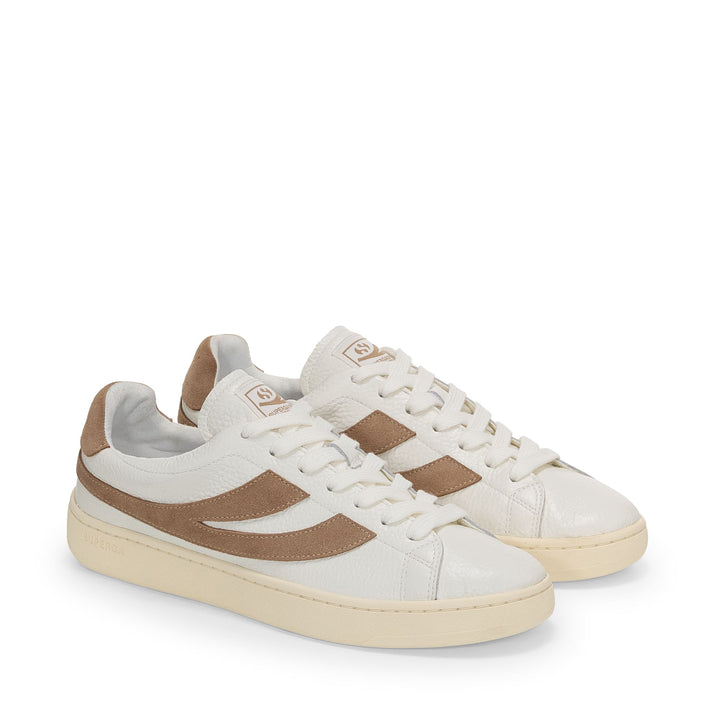 Unisex-Sneaker in Weiß mit niedrigem Schaft und Obermaterial aus Leder 2