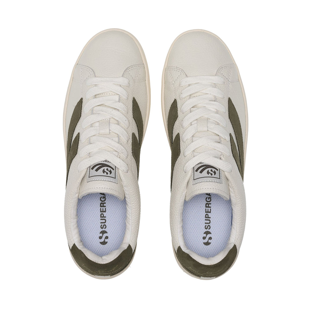 4833 LENDL - Sneakers - Low Cut - Unisex - White Avorio-Moss Green-Off Yellow main