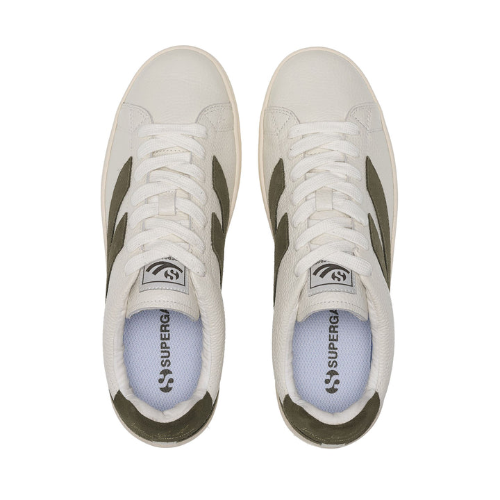4833 LENDL - Sneakers - Low Cut - Unisex - White Avorio-Moss Green-Off Yellow 3