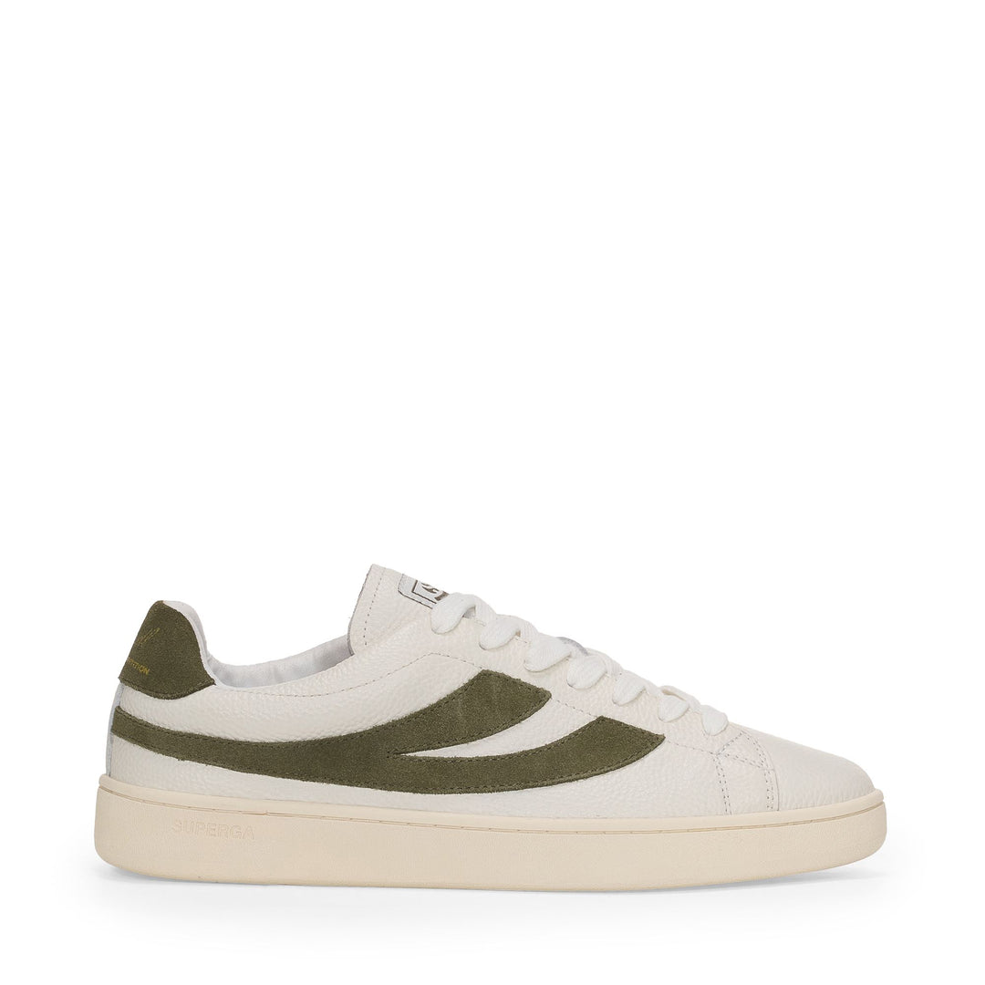 4833 LENDL - Baskets - Décolleté - Unisexe - White Avorio-Moss Green-Off Yellow 01