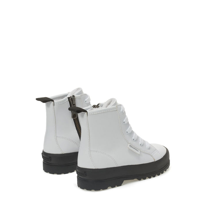Ankle Boots Kid unisex 2643 KIDS ALPINA VEGAN MATERIAL Zip WHITE Dressed Side (jpg Rgb)		