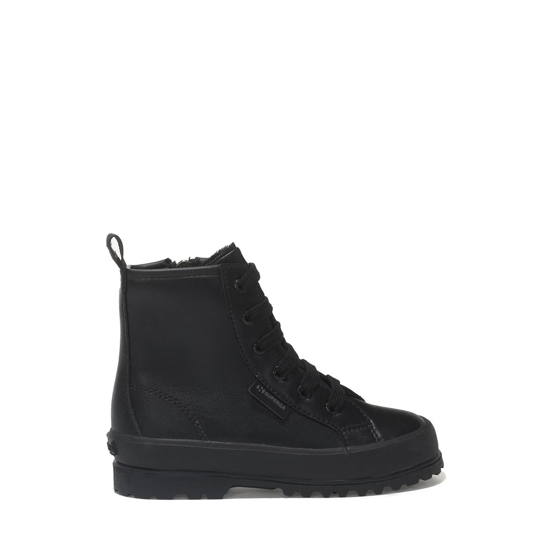 Stivaletti total black da bambino con tomaia sintetica 01
