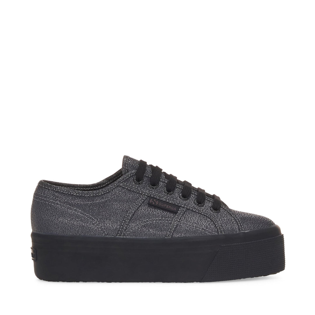 Superga Womens Superga 2790 Black Velvet Flatform Trainers Superga