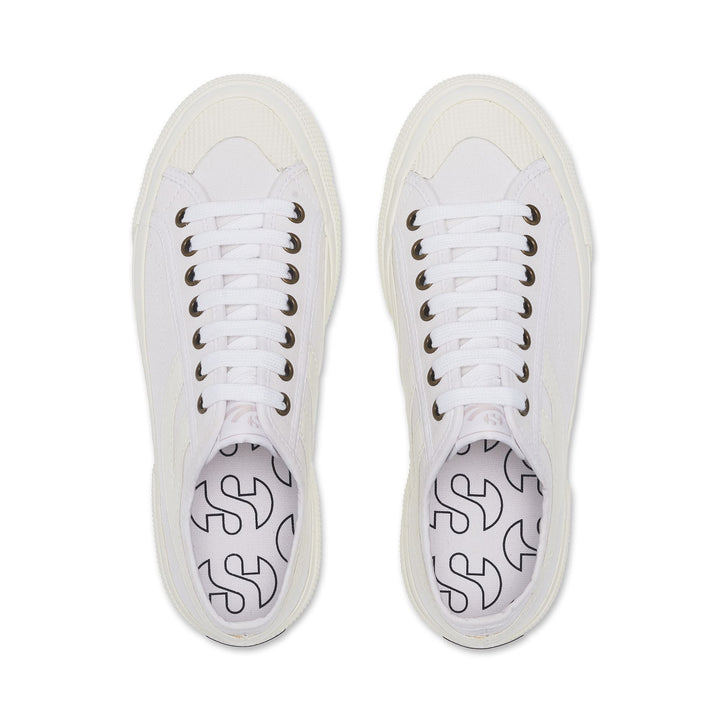 Le Superga Unisex 2750 PANATTA 3.0 Sneaker WHITE-WHITE AVORIO Dressed Back (jpg Rgb)		