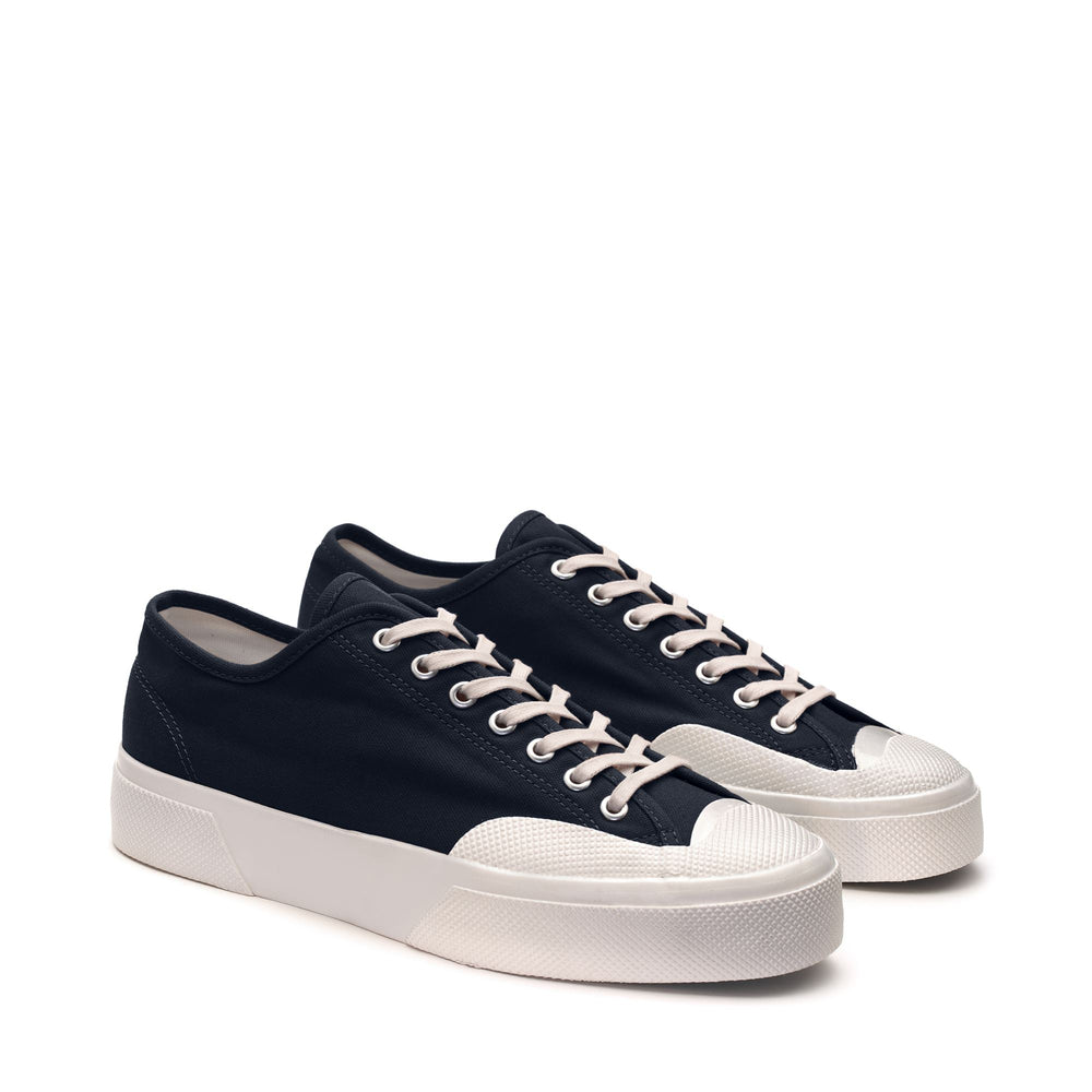 Sneakers Man 2432-W C1150 SELVEDGE DUCK Low Cut NAVY-OFF WHITE Dressed Front (jpg Rgb)	
