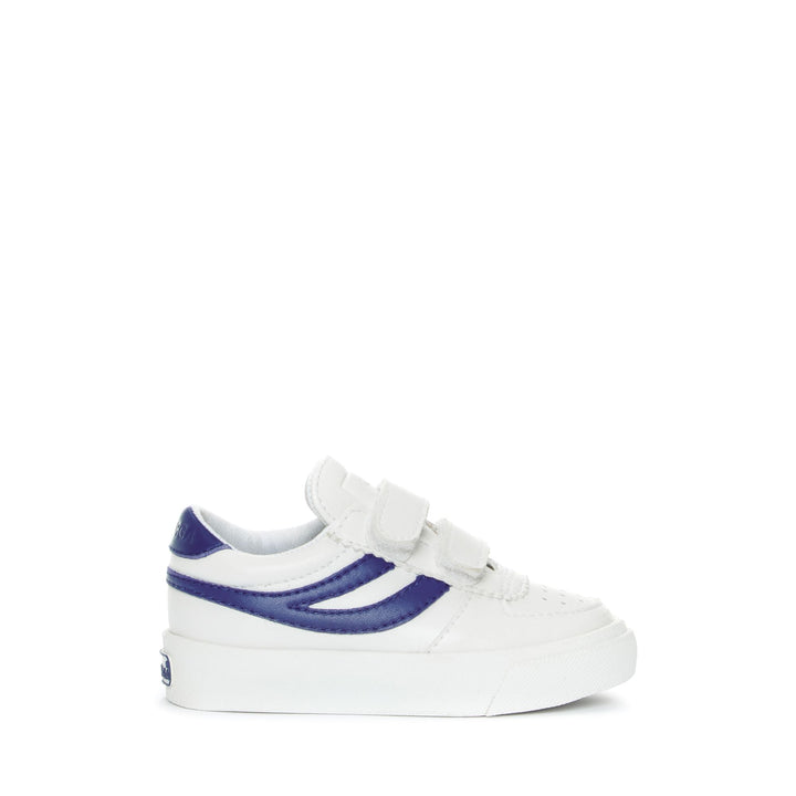 Kid's White Low Cut Sneakers with Synthetic Upper 1