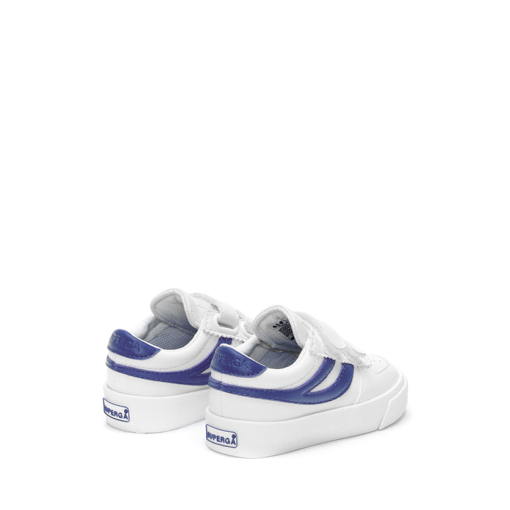 Kid's White Low Cut Sneakers with Synthetic Upper 3