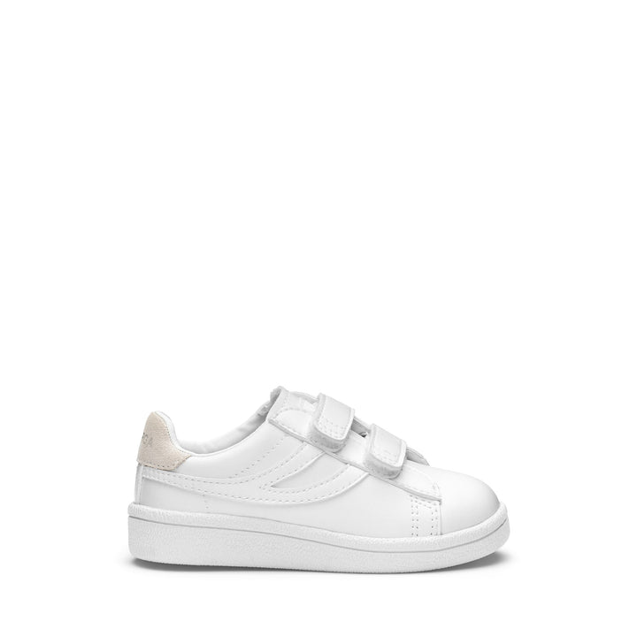 Kid's Total White Low Cut Sneakers with Synthetic Upper 1