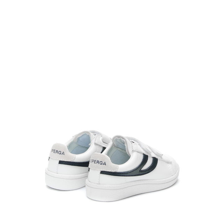 Sneakers basse bianche per bambini con tomaia sintetica 3