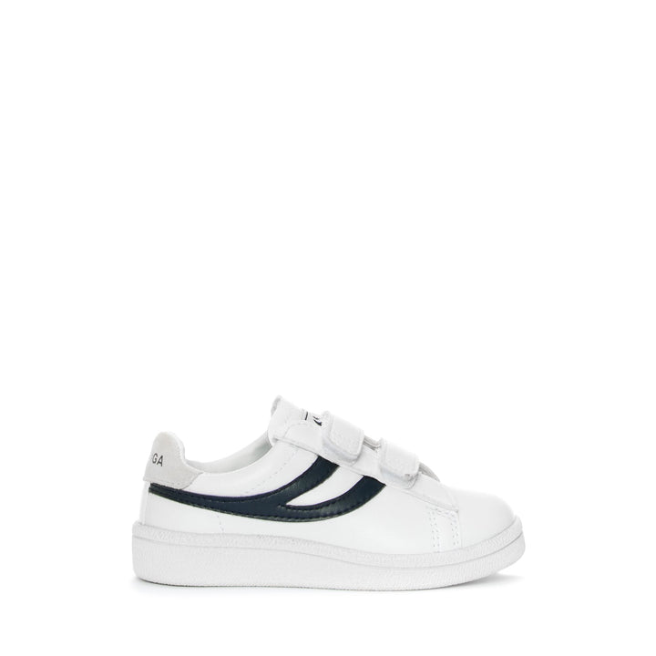 Sneakers basse bianche per bambini con tomaia sintetica 1