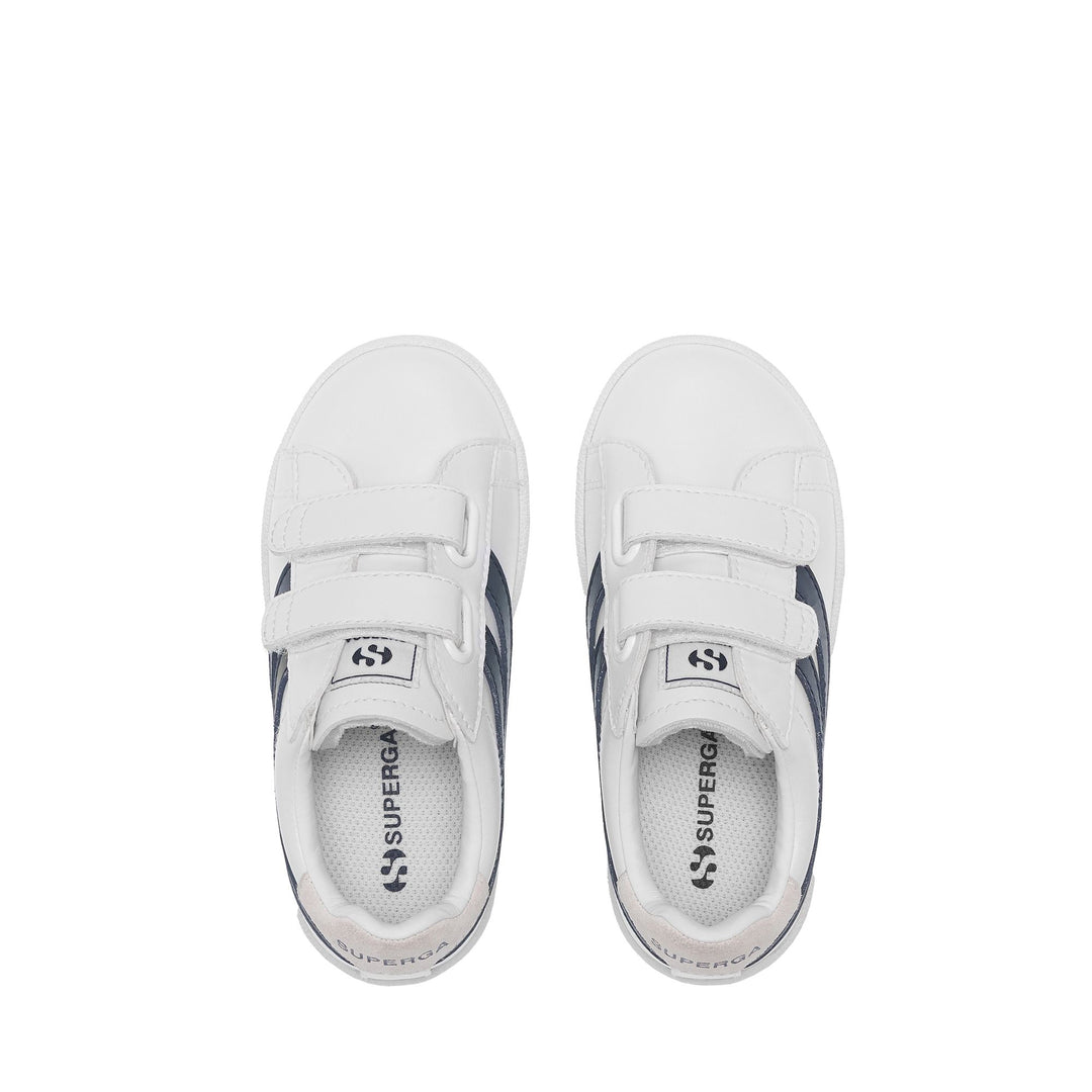 Sneakers basse bianche per bambini con tomaia sintetica main