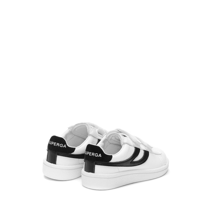 Kid's Low Cut White Sneakers with Synthetic Upper 3