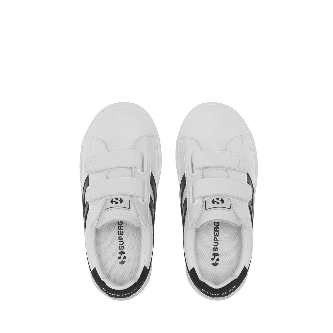 Kid's Low Cut White Sneakers with Synthetic Upper main