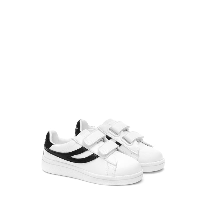 Kid's Low Cut White Sneakers with Synthetic Upper 2
