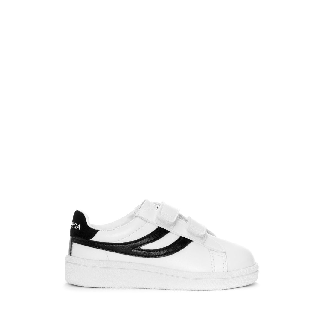 Sneakers Kid unisex 4832 KIDS STRAPS MATCH Low Cut WHITE-BLACK