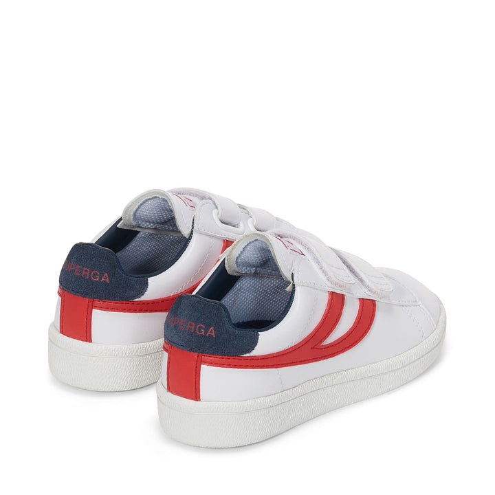 Kid's Low Cut White Sneakers with Synthetic Upper 3