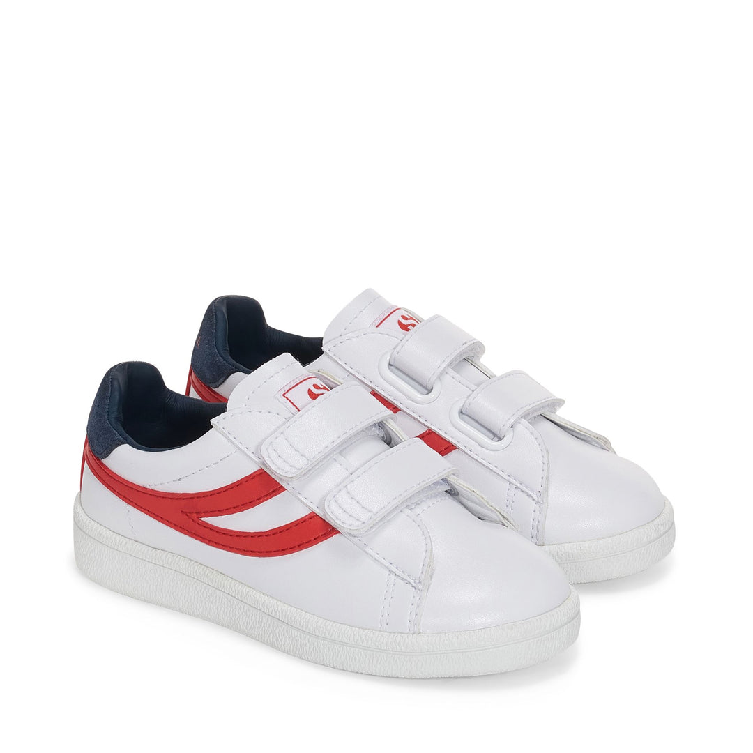 Kid's Low Cut White Sneakers with Synthetic Upper main
