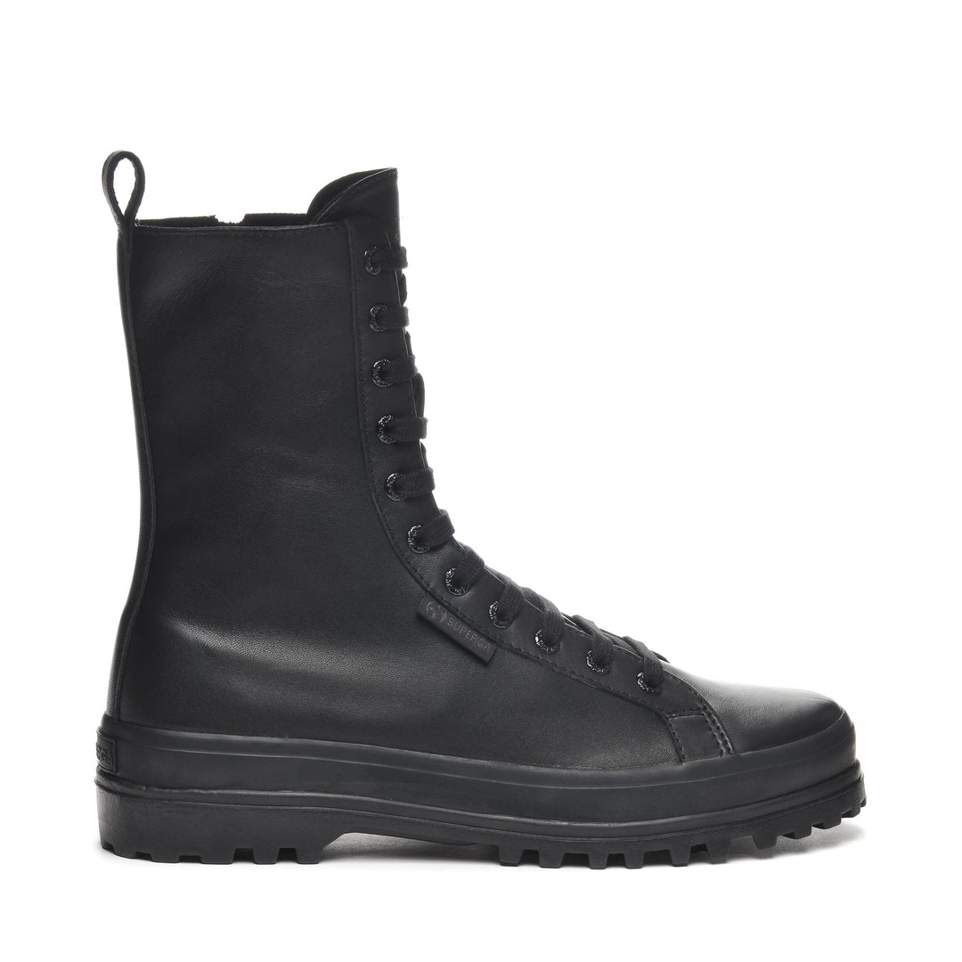 Botas negras totales para mujer con parte superior de napa 01