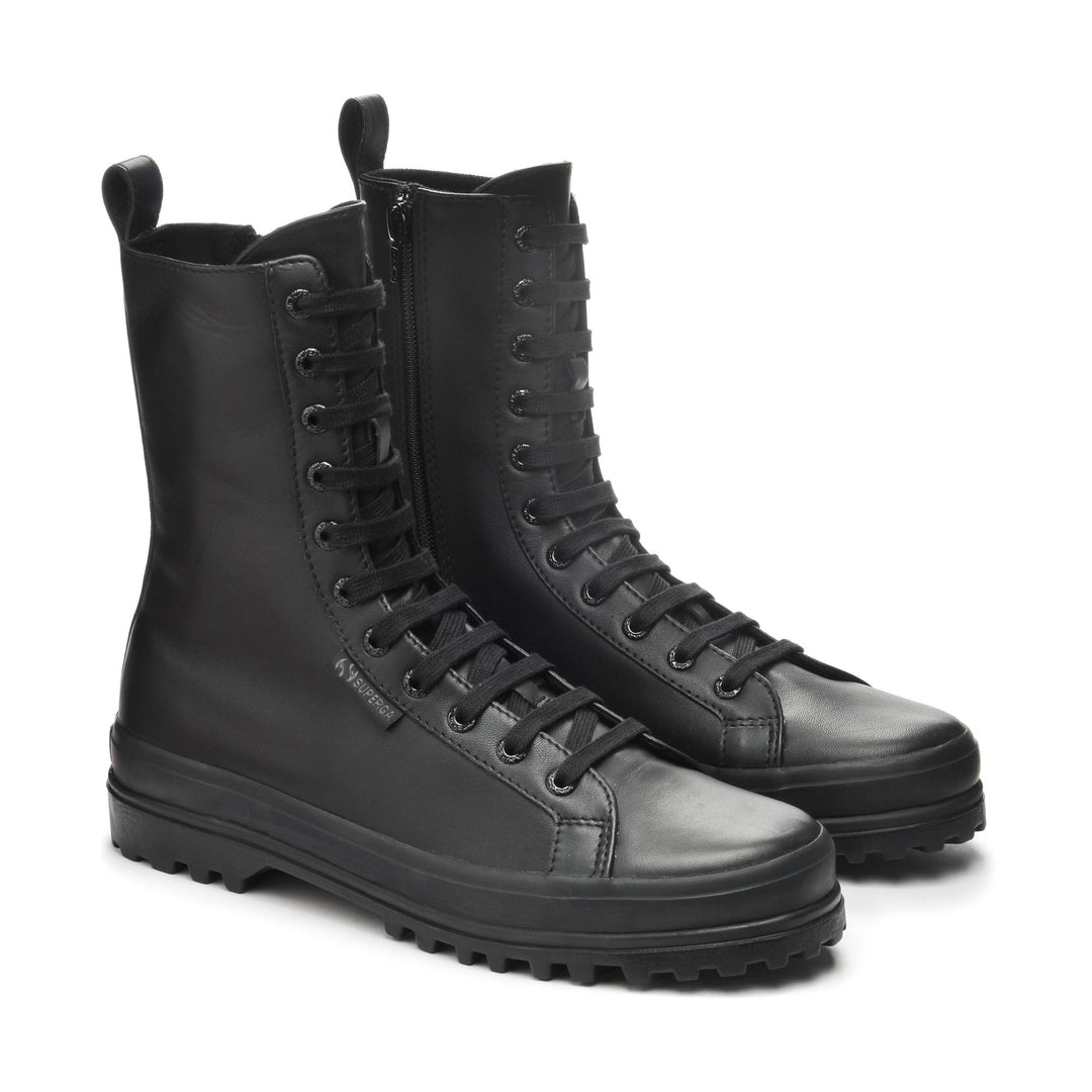 Woman's Ankle Total Black Boots with Nappa Upper main