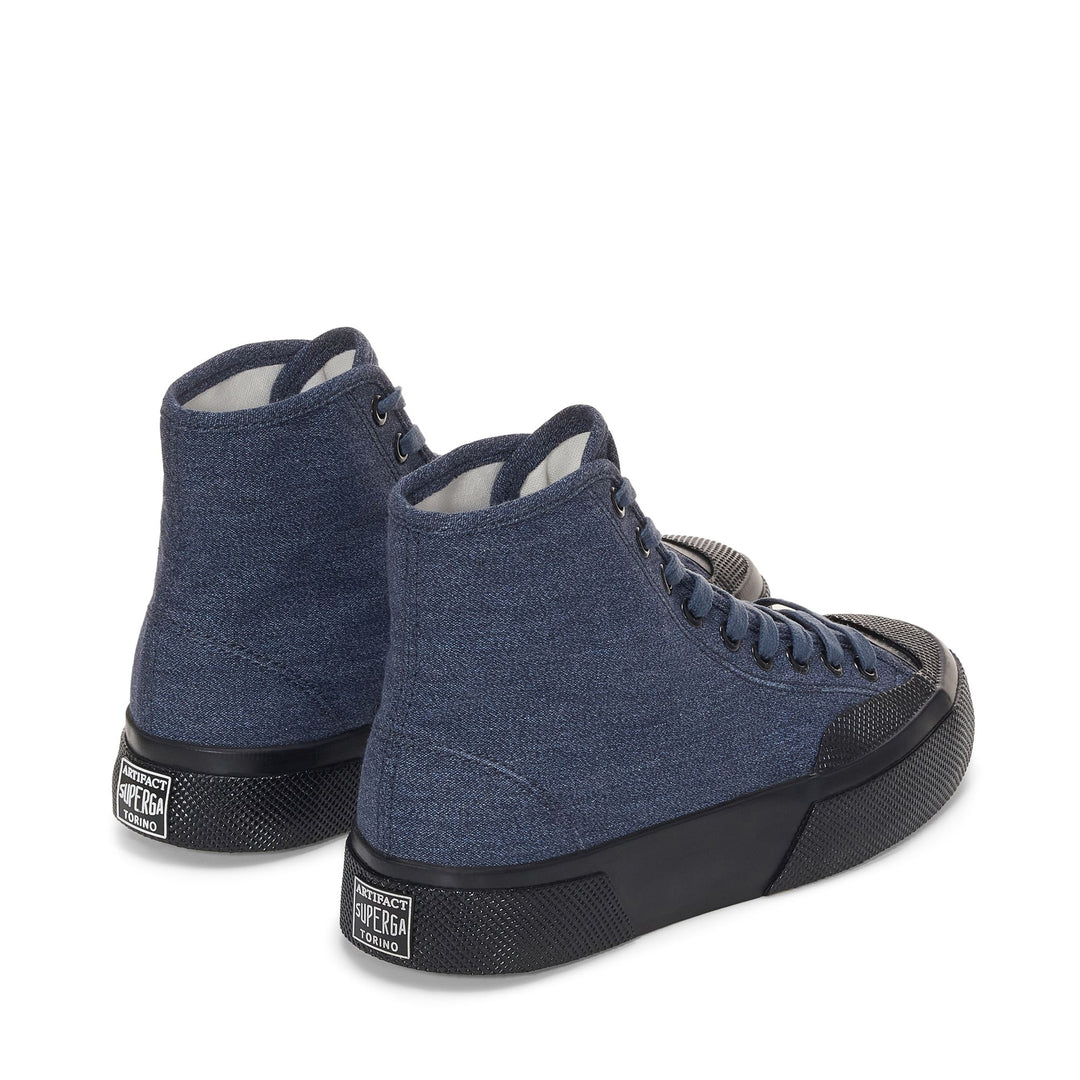 Sneakers Man 2433 SALT PEPPER High Cut BLUE-BLACK Dressed Side (jpg Rgb)		