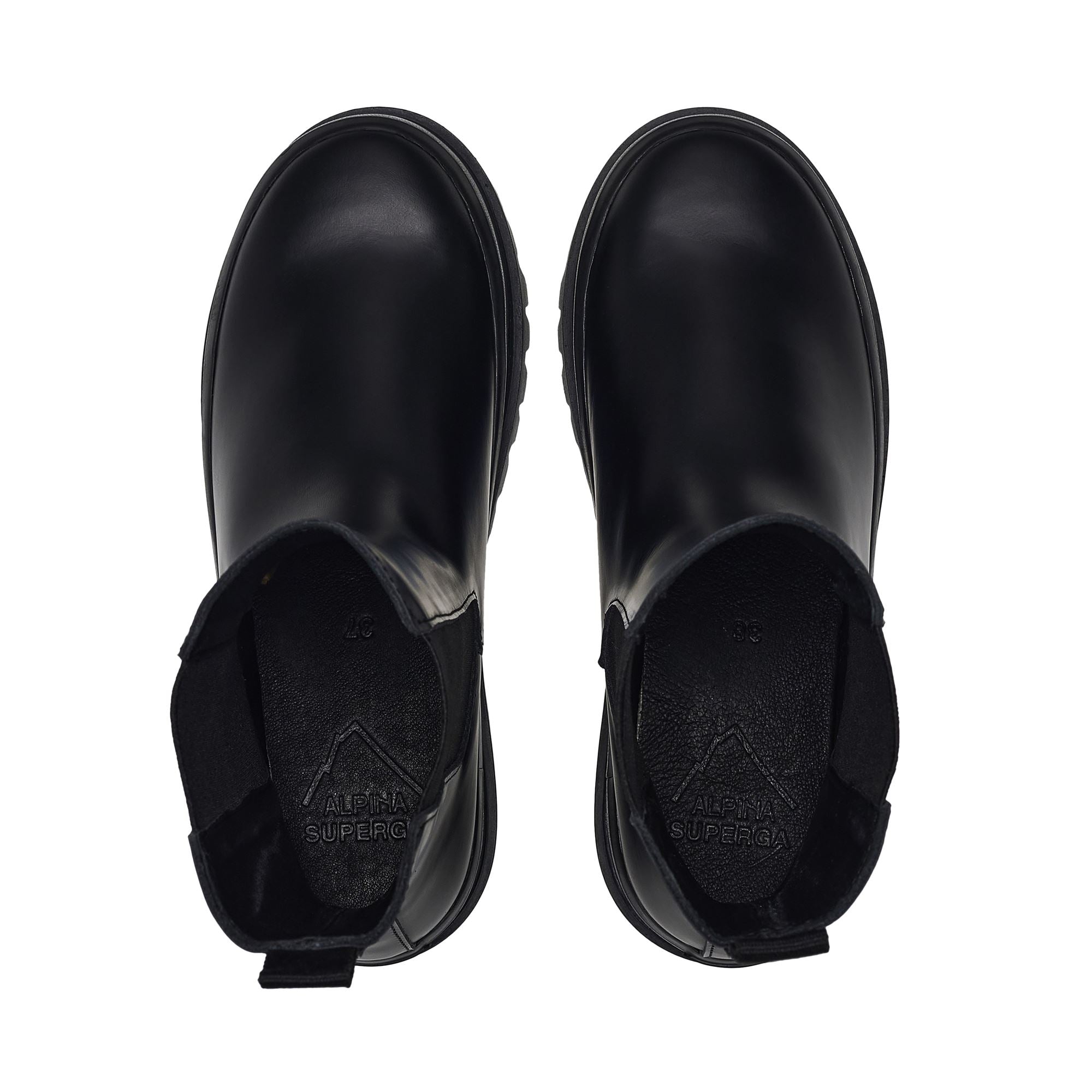 Ankle Boots Woman 3006 ALPINA CHELSEA BOX LEATHER Beatle TOTAL BLACK