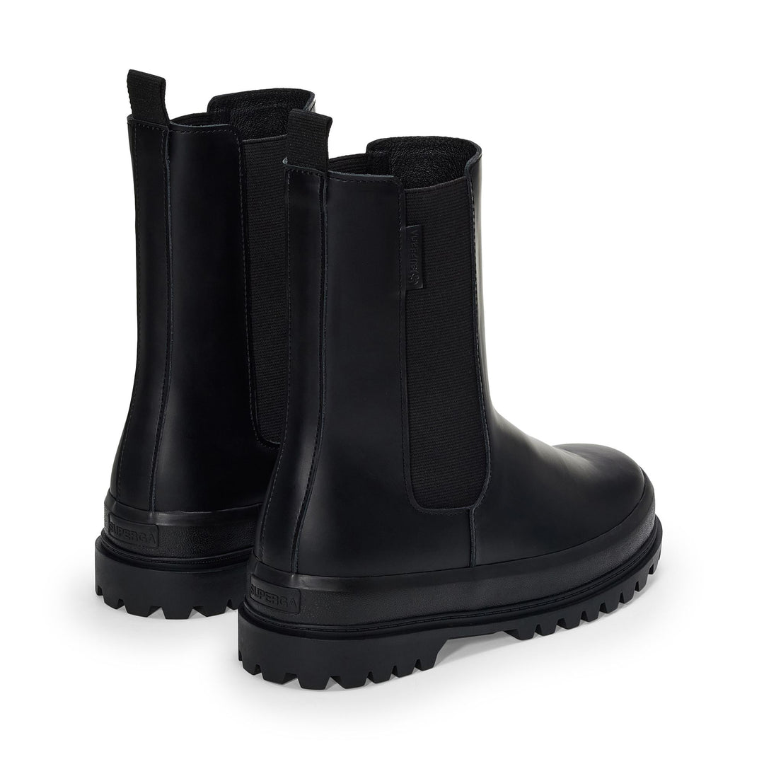 Stivaletti neri da donna con tomaia in pelle main