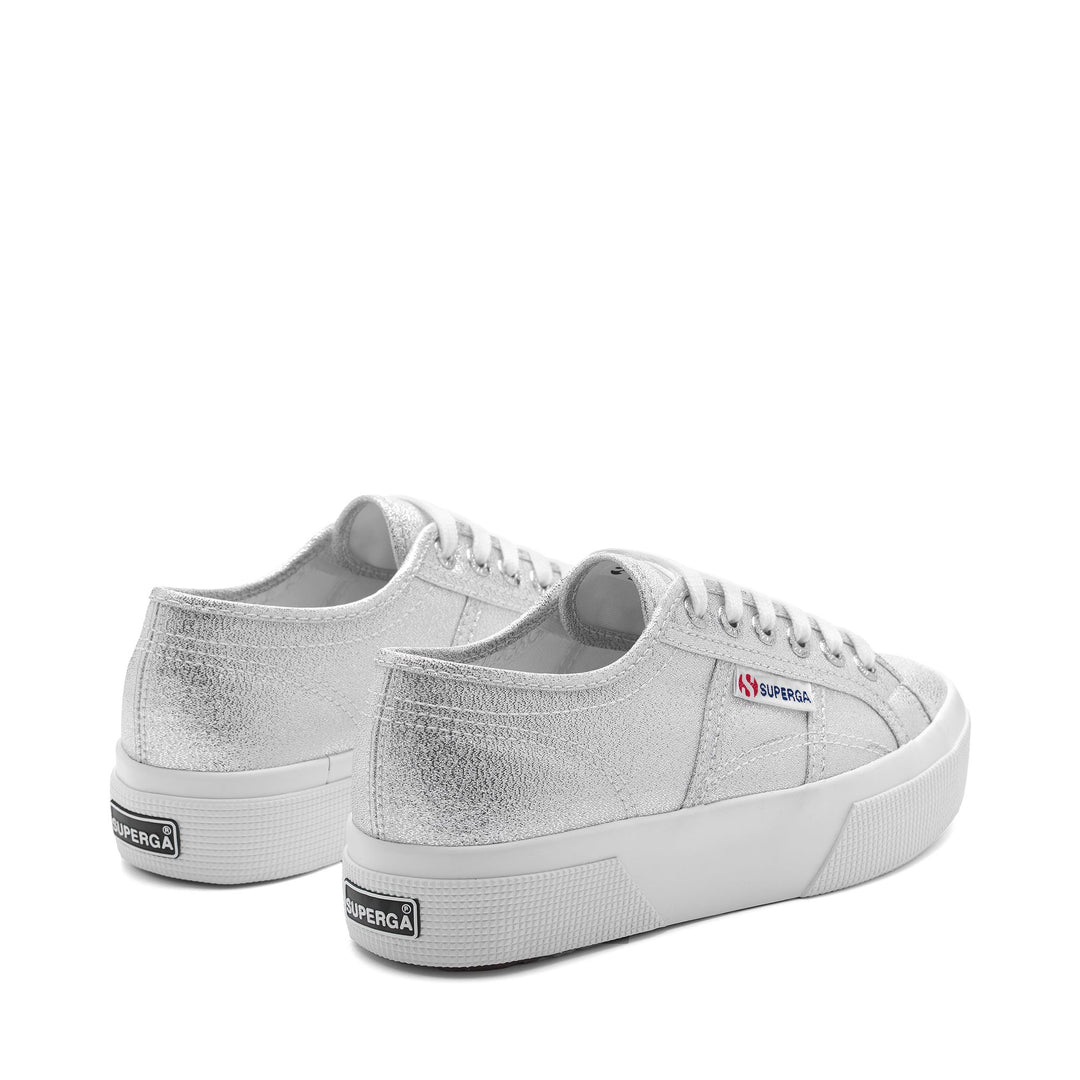 Zapatillas de plataforma grises para mujer con parte superior de lamé main