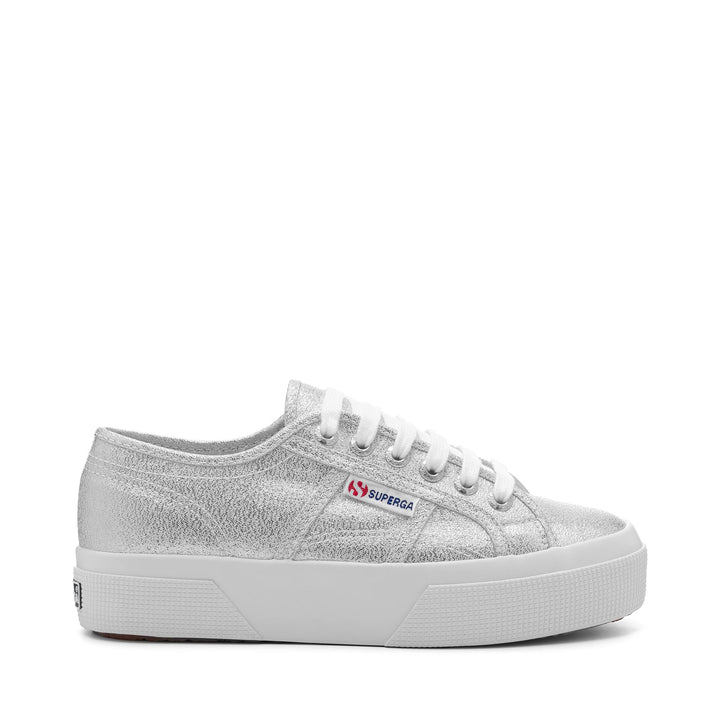 Zapatillas de plataforma grises para mujer con parte superior de lamé 1
