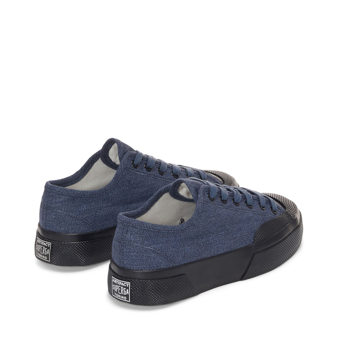 Sneakers Man 2432 SALT PEPPER Low Cut BLUE-BLACK Dressed Side (jpg Rgb)		