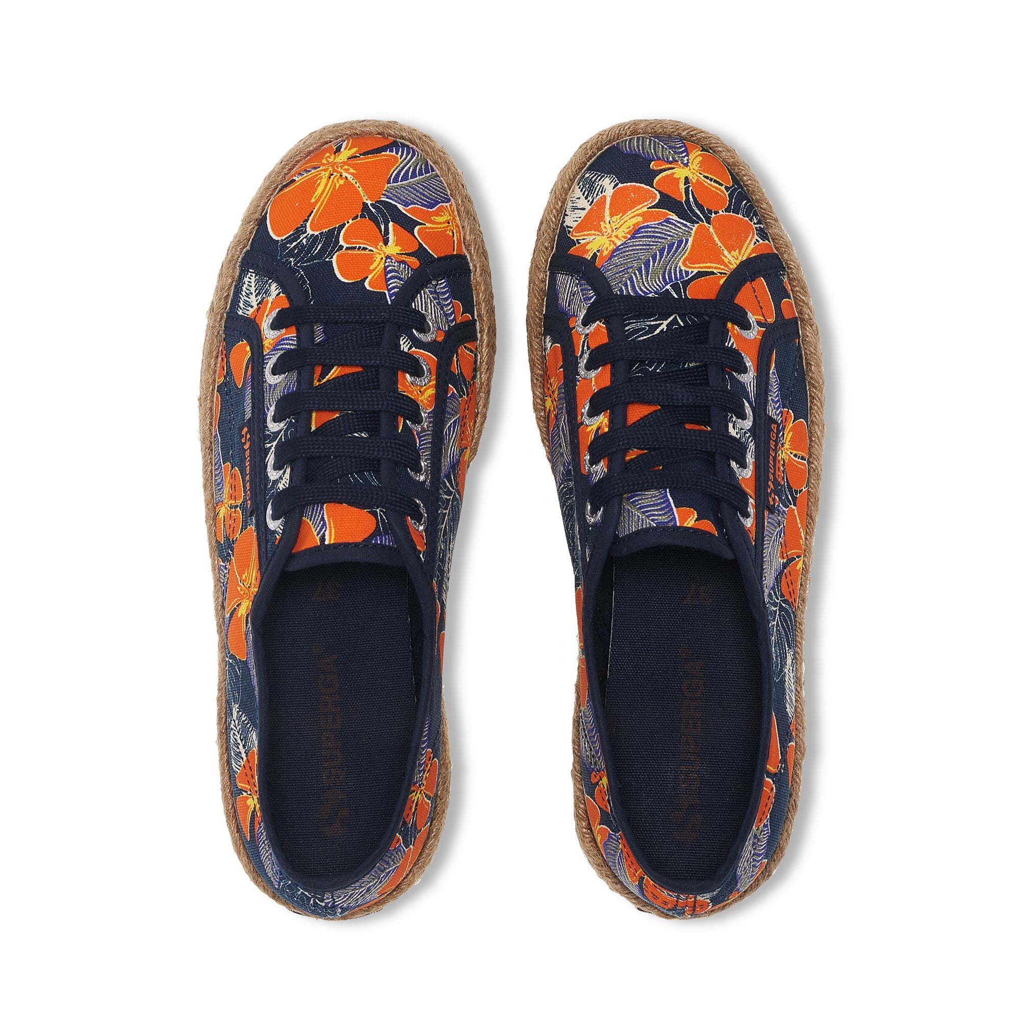 Woman's Platform Blue Sneakers with Cotton Upper | Superga