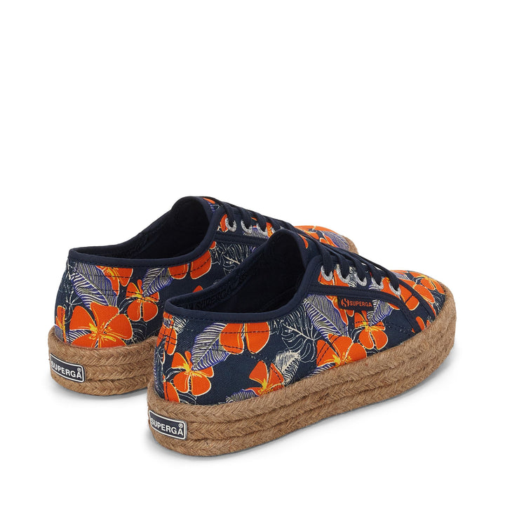 Woman's Platform Blue Sneakers with Cotton Upper 3