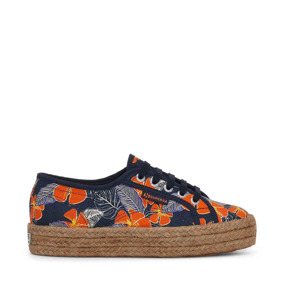 Woman's Platform Blue Sneakers with Cotton Upper 01