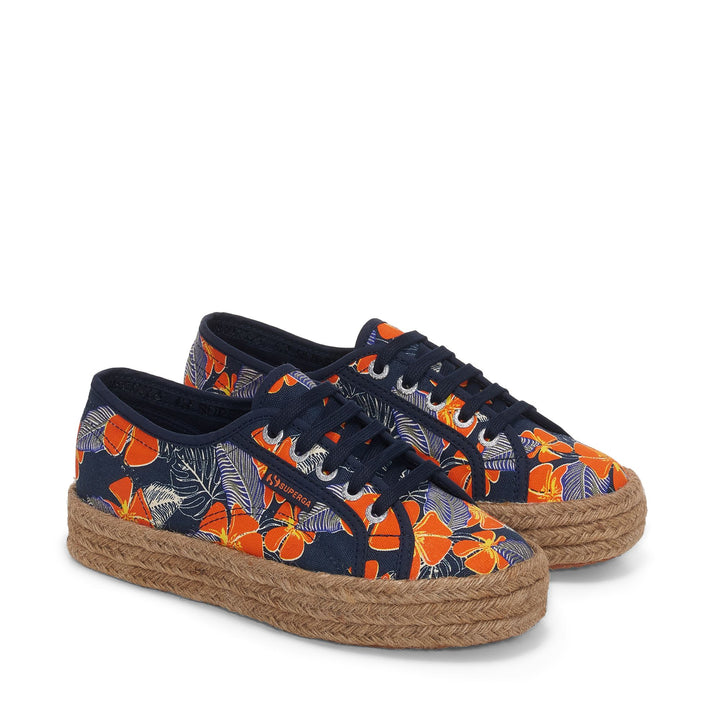 Woman's Platform Blue Sneakers with Cotton Upper 2