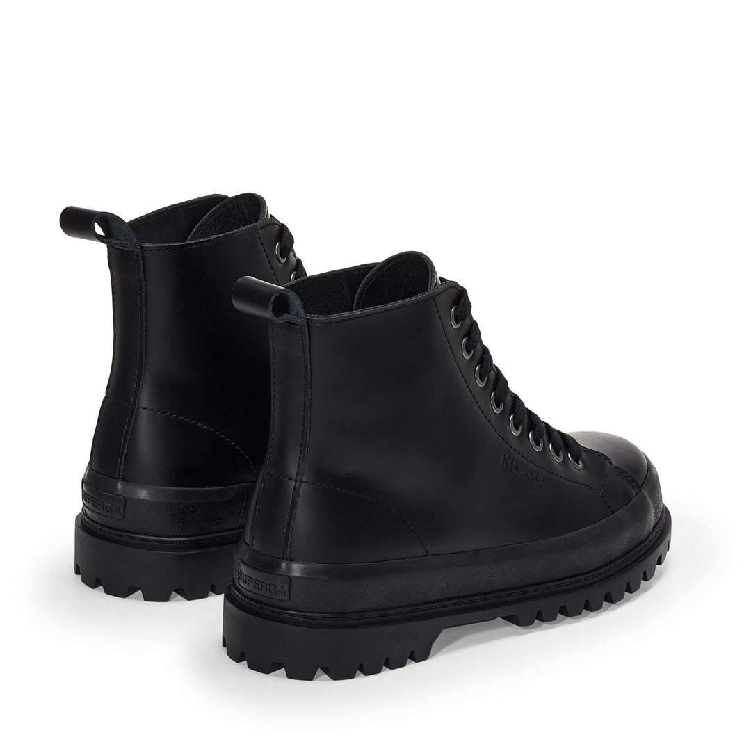 Woman's Black Ankle Boots with Leather Upper main