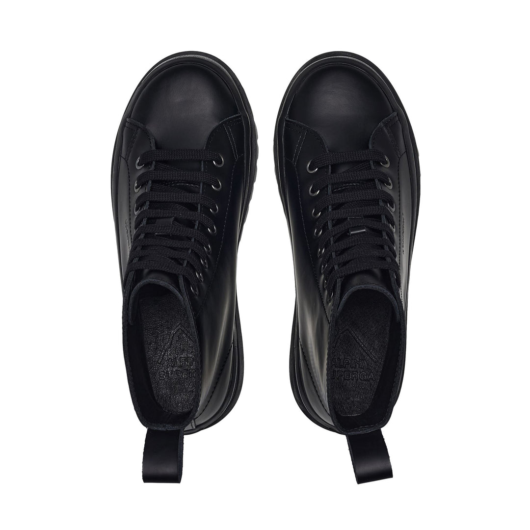 Woman's Black Ankle Boots with Leather Upper main